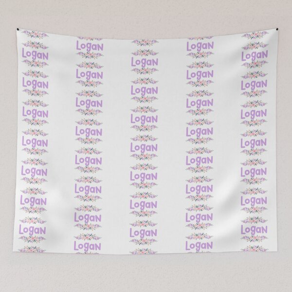Item preview, Purple Flower Logan Name Label designed and sold by NormadWorld.