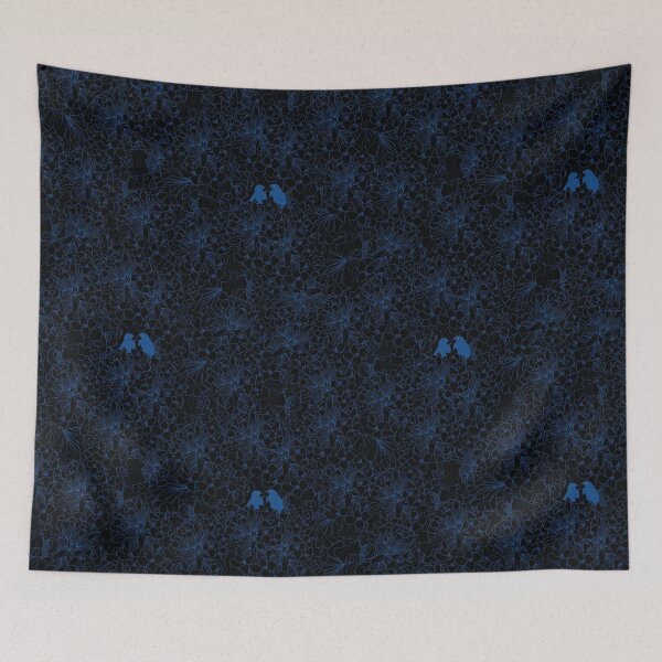 Item preview, Blue lovebird black background designed and sold by GENEST-V.