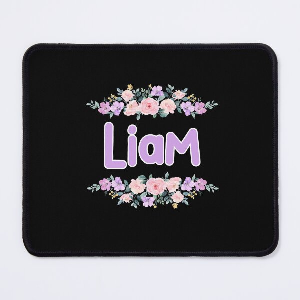 Item preview, Purple Flower Liam Name Label (Black) designed and sold by NormadWorld.