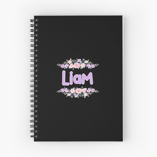 Artikelvorschau, Lila Blumen-Liam-Namensschild (schwarz) entworfen und verkauft von NormadWorld.