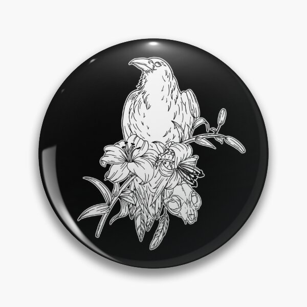 Item preview, Crow with flowers and skull  designed and sold by Deadboy-Draws.