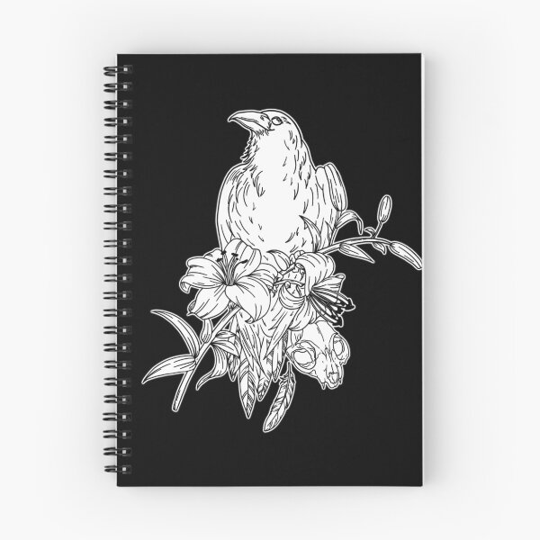Item preview, Crow with flowers and skull  designed and sold by Deadboy-Draws.
