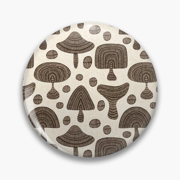 Item preview, Abstract Mushrooms - Dark Brown on Cream designed and sold by DuckyRubin.