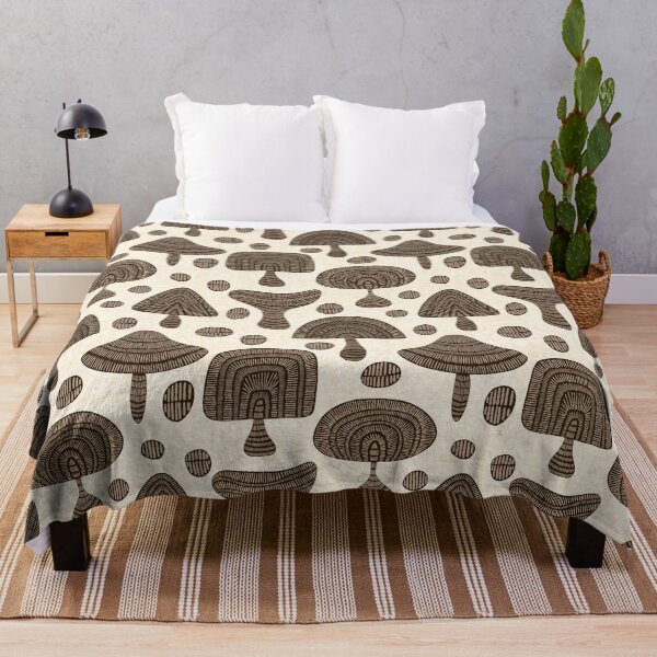 Item preview, Abstract Mushrooms - Dark Brown on Cream designed and sold by DuckyRubin.