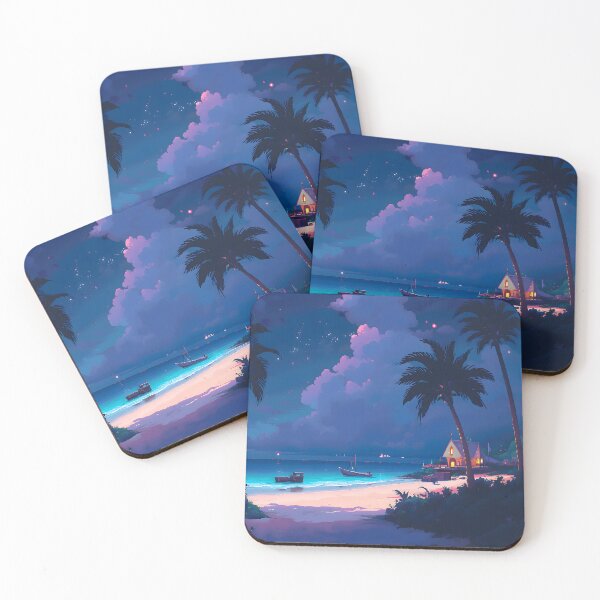 Item preview, Night at the beach - Pixel art designed and sold by octoboobs.