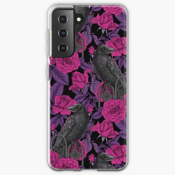 Item preview, Ravens and magenta roses designed and sold by Katerina Mitkova Kirilova.