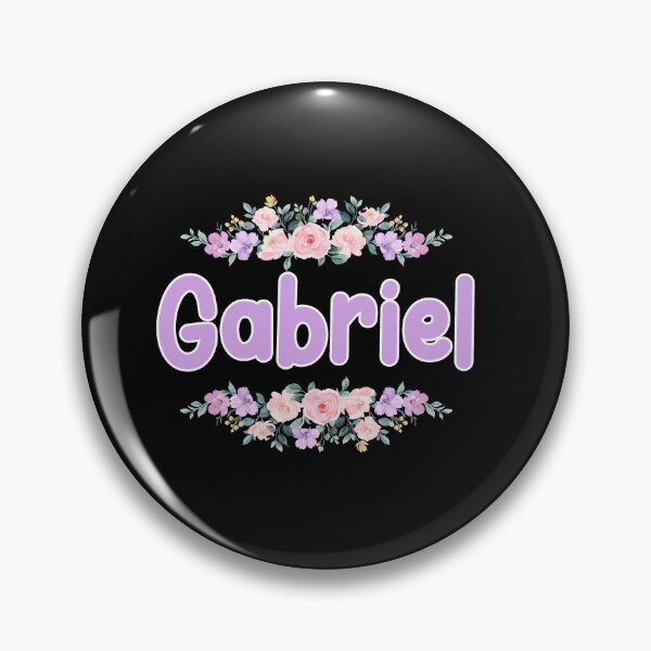 Item preview, Purple Flower Gabriel Name Label (Black) designed and sold by NormadWorld.
