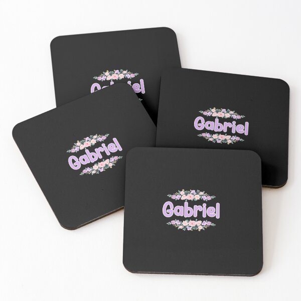 Item preview, Purple Flower Gabriel Name Label (Black) designed and sold by NormadWorld.