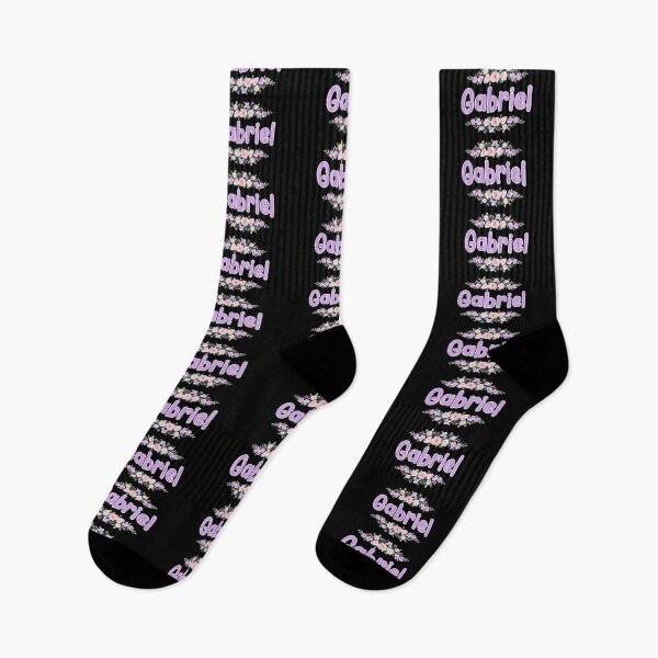 Item preview, Purple Flower Gabriel Name Label (Black) designed and sold by NormadWorld.