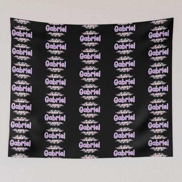 Item preview, Purple Flower Gabriel Name Label (Black) designed and sold by NormadWorld.