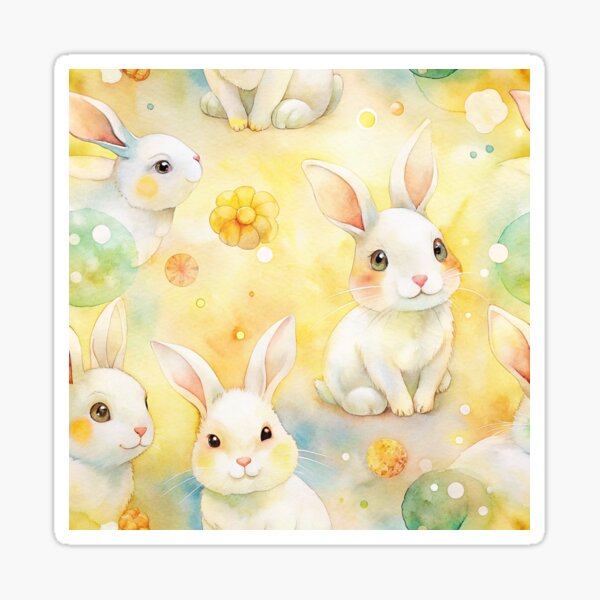 Item preview, Seamless pattern of an elegant and cute rabbit with objects in nature designed and sold by fotoryum.