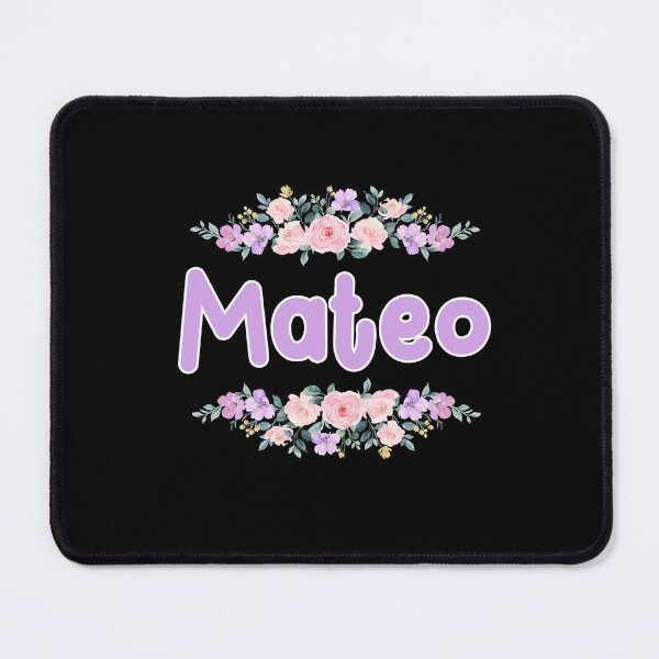 Item preview, Purple Flower Mateo Name Label (Black) designed and sold by NormadWorld.