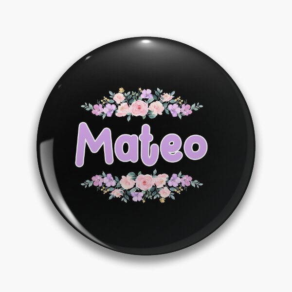 Item preview, Purple Flower Mateo Name Label (Black) designed and sold by NormadWorld.