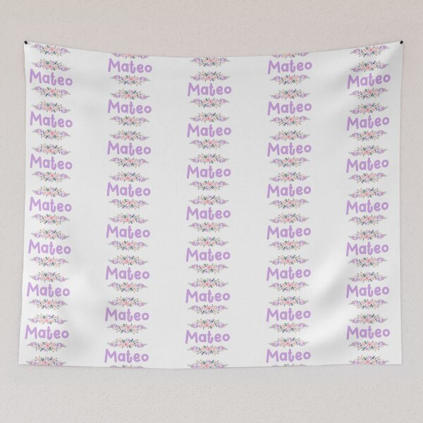 Item preview, Etiqueta De Nombre Mateo Flor Púrpura designed and sold by NormadWorld.