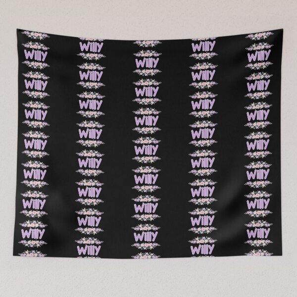 Item preview, Purple Flower Willy Name Label (Black) designed and sold by NormadWorld.
