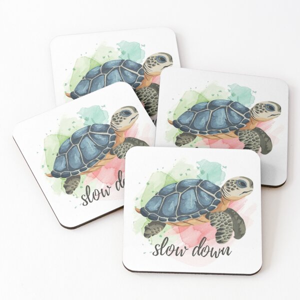 Item preview, Cute Lazy watercolor turtle- Slow down designed and sold by FluxAuraTees.