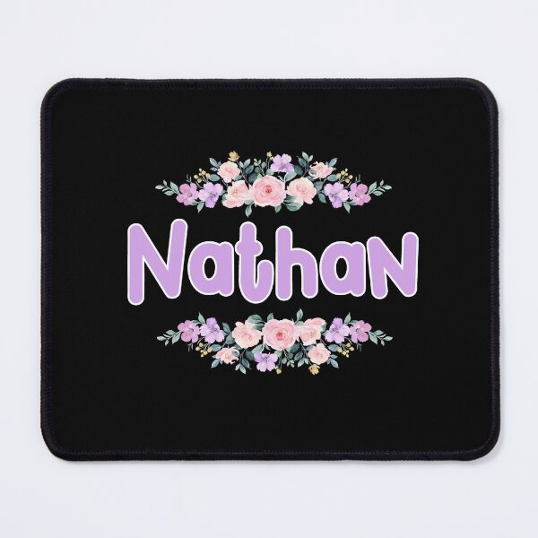 Item preview, Purple Flower Nathan Name Label (Black) designed and sold by NormadWorld.