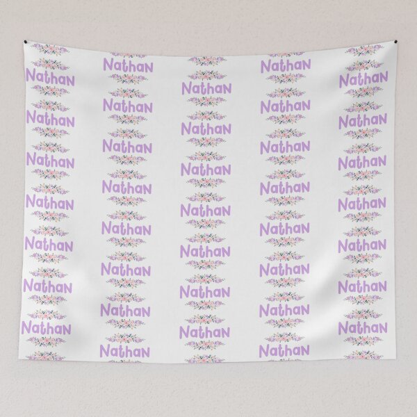 Item preview, Purple Flower Nathan Name Label  designed and sold by NormadWorld.