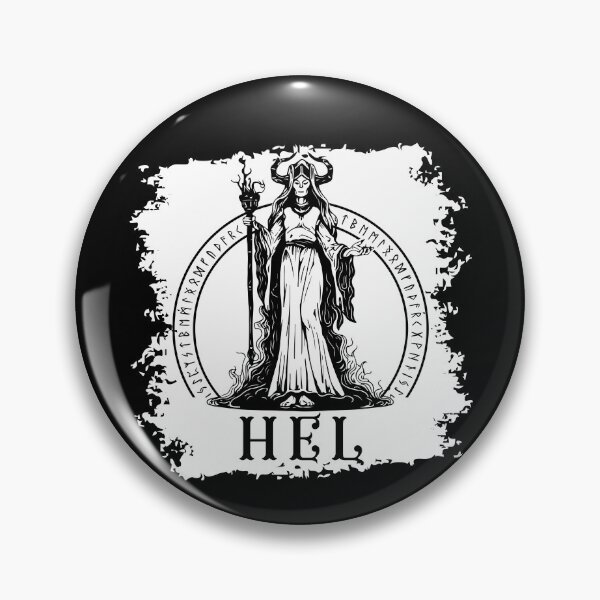 Artikelvorschau, Hel Wikingergöttin der nordischen Mythologie und ein Runenhalo entworfen und verkauft von Lady-Frost.