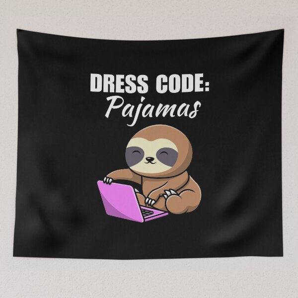 Item preview, Dress code pajamas, funny freelancer, work from home or wfh saying or quote, online remote work designed and sold by NBSStore.