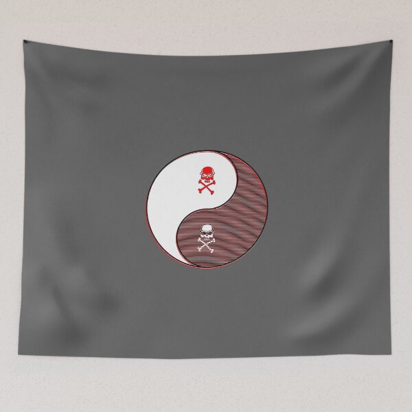 Item preview, yin yang balance harmony design eastern skull Crossbones  designed and sold by 4rpixs.