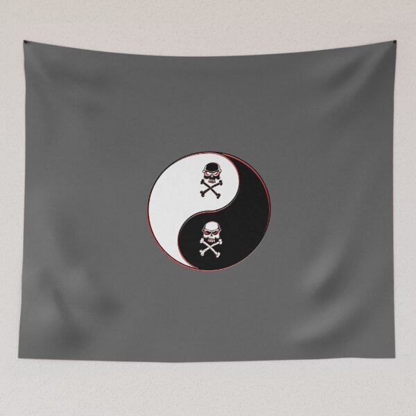 Item preview, yin yang balance harmony design eastern skull Crossbones  designed and sold by 4rpixs.