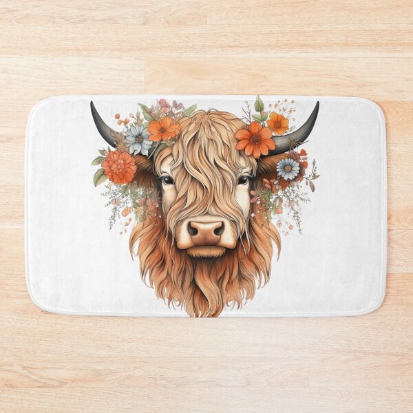 Item preview, Moo-velous Blooms: A Floral Highland Cow Portrait designed and sold by artandwaves.