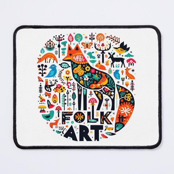 Item preview, Vibrant Scandinavian Folk Art Fox by heidiannemorris ©️  designed and sold by FOLK ART FUSION.
