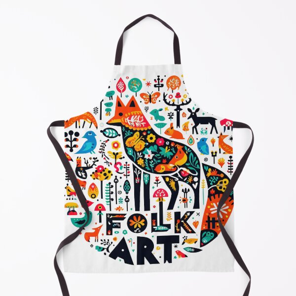 Item preview, Vibrant Scandinavian Folk Art Fox by heidiannemorris ©️  designed and sold by FOLK ART FUSION.