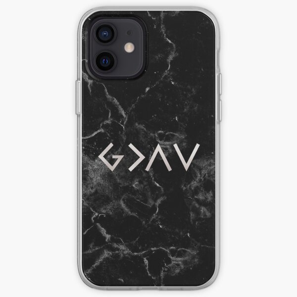 God is greater than the highs and lows - Christian Quote - Black Marble iPhone Soft Case