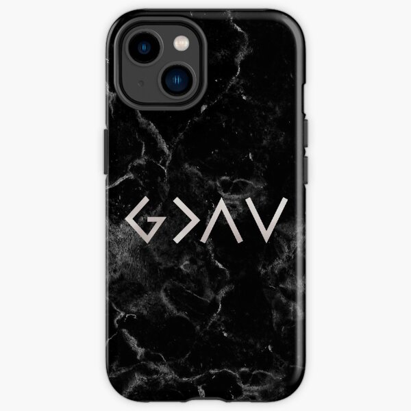 God is greater than the highs and lows - Christian Quote - Black Marble iPhone Tough Case