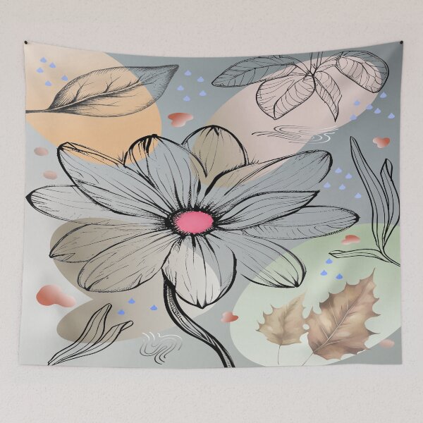 Item preview, Abstract home decorating minimalist flower line art wall poster designed and sold by jayne0524.