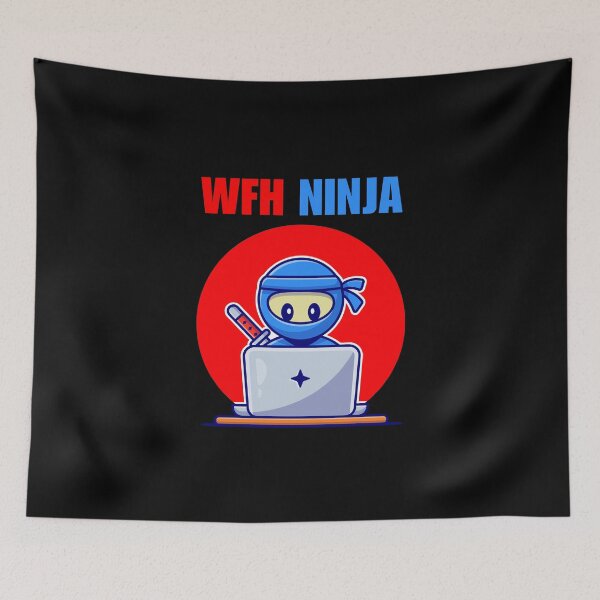 Item preview, WFH Ninja, funny freelancer, work from home saying or quote, online remote work designed and sold by NBSStore.