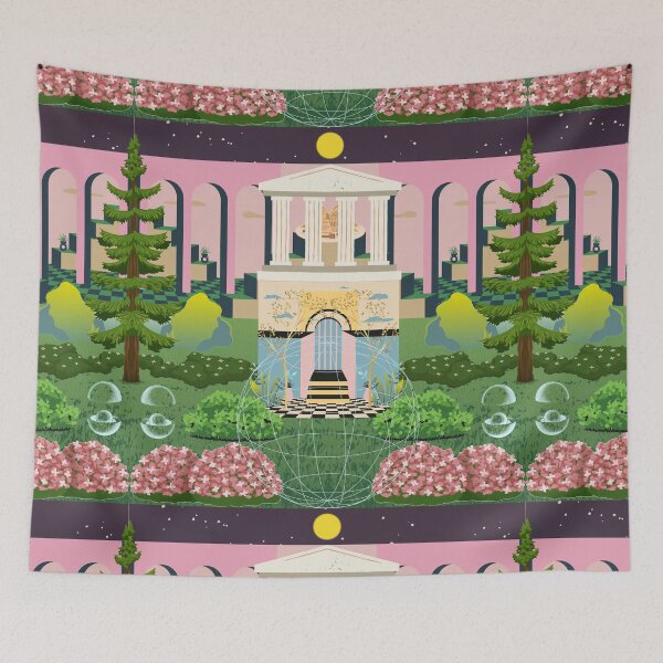 Item preview, Mistic temple, Garden, nature, night and day, sun and moon, trees designed and sold by Sugar Wisdom .