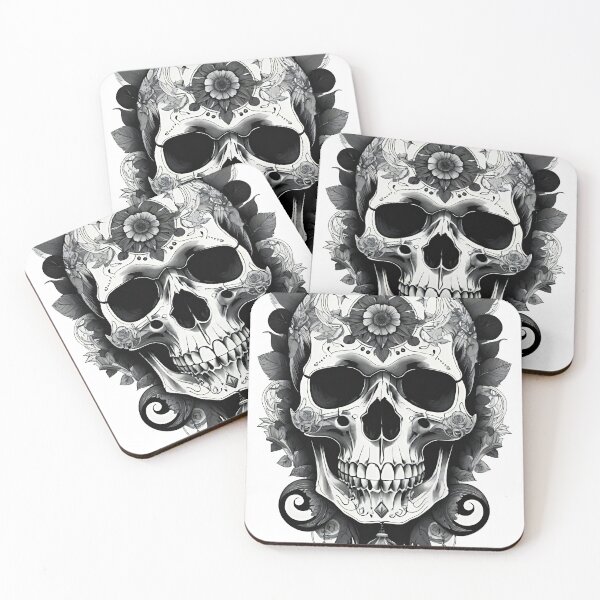 Item preview, Skull : black and white death tatoo designed and sold by VonKalt.