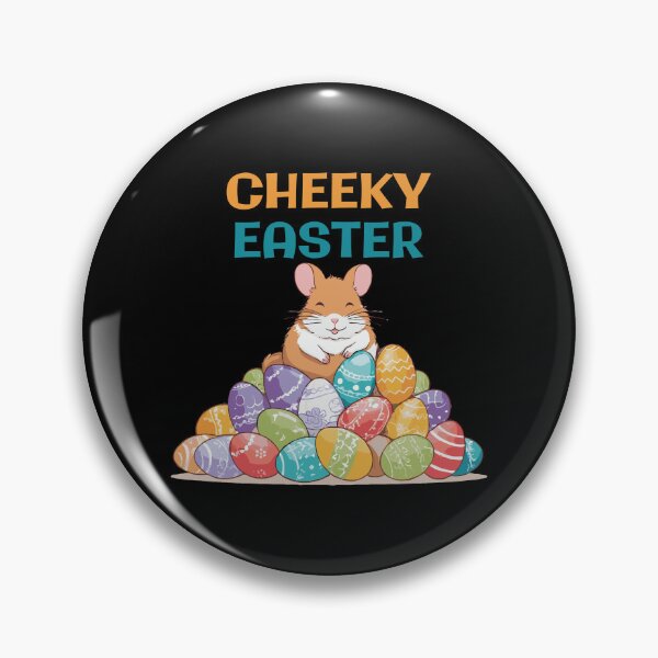 Item preview, Cheeky Easter. A Happy Hamster Standing on a Pile of Easter Eggs designed and sold by twisted-dot.