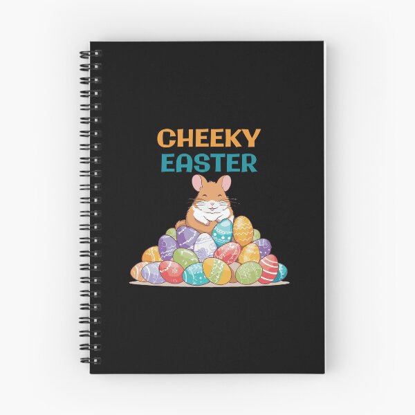 Item preview, Cheeky Easter. A Happy Hamster Standing on a Pile of Easter Eggs designed and sold by twisted-dot.