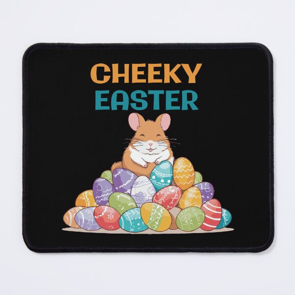Item preview, Cheeky Easter. A Happy Hamster Standing on a Pile of Easter Eggs designed and sold by twisted-dot.