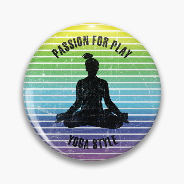Item preview, Black silhouette of a woman in yoga lotus pose against the background of rainbow stripes designed and sold by HarridanCreates.