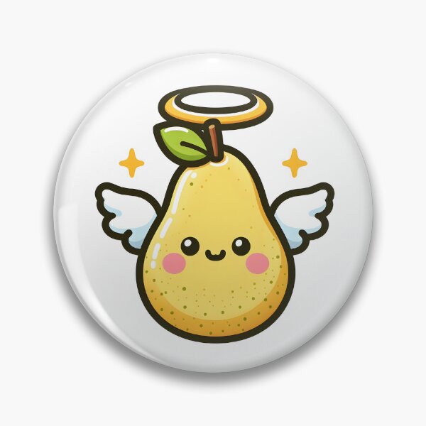 Item preview, Kawaii Pear With A Halo Flying With Wings designed and sold by CanvasCutie.