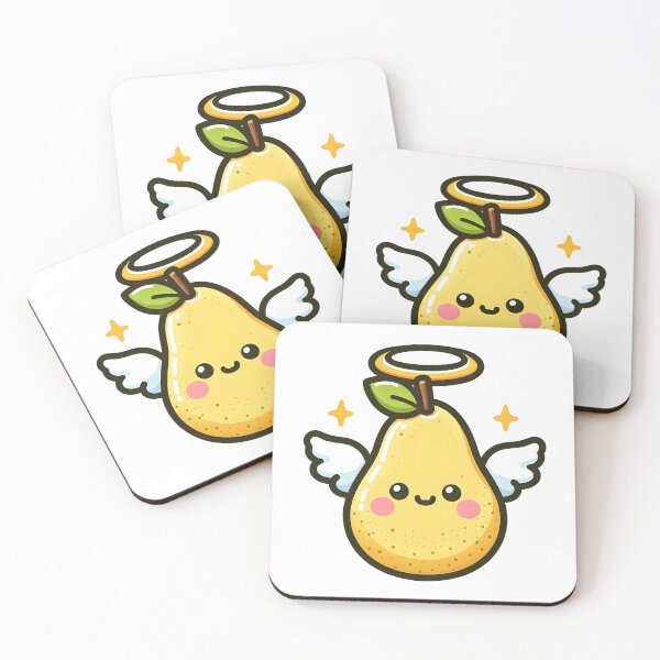 Item preview, Kawaii Pear With A Halo Flying With Wings designed and sold by CanvasCutie.