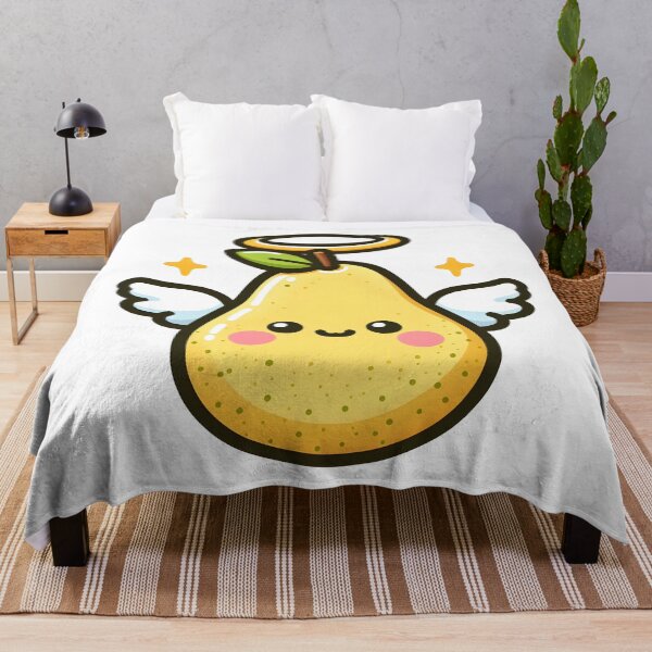 Item preview, Kawaii Pear With A Halo Flying With Wings designed and sold by CanvasCutie.