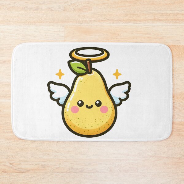 Item preview, Kawaii Pear With A Halo Flying With Wings designed and sold by CanvasCutie.