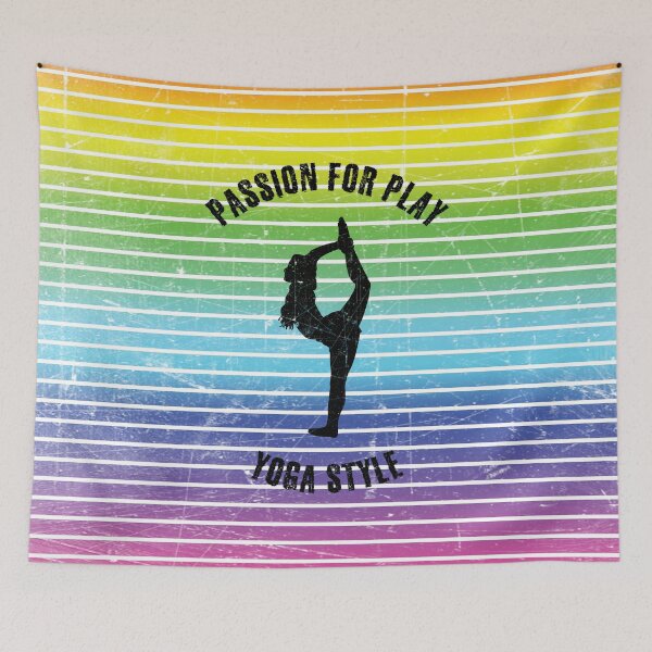 Item preview, Black silhouette of a woman standing on one leg practicing yoga designed and sold by HarridanCreates.
