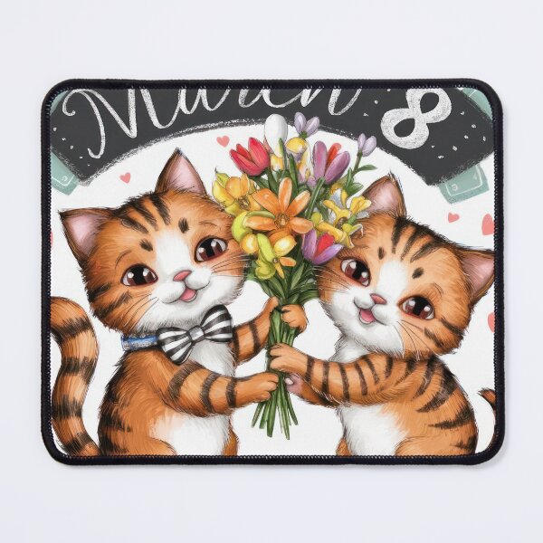 Item preview, kittens with flowers for Happy Mothers Day landscape designed and sold by Expressions-Sel.