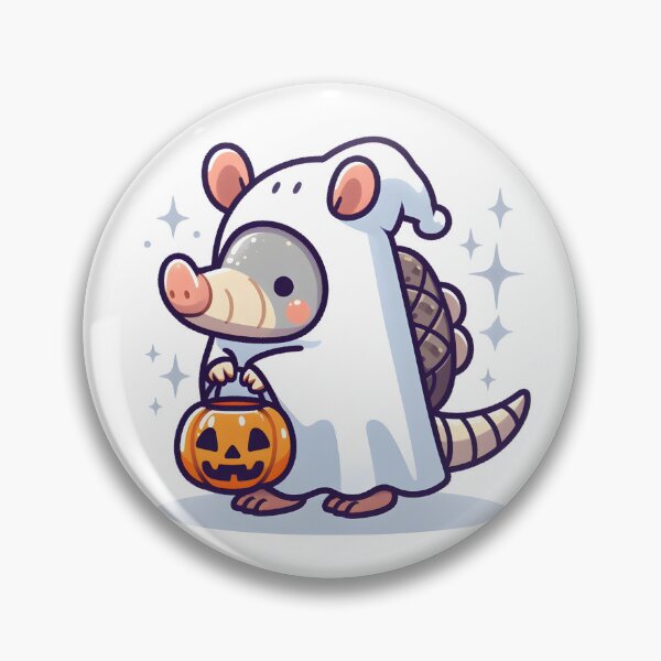 Item preview, Kawaii Armadillo In Ghost Costume designed and sold by CanvasCutie.
