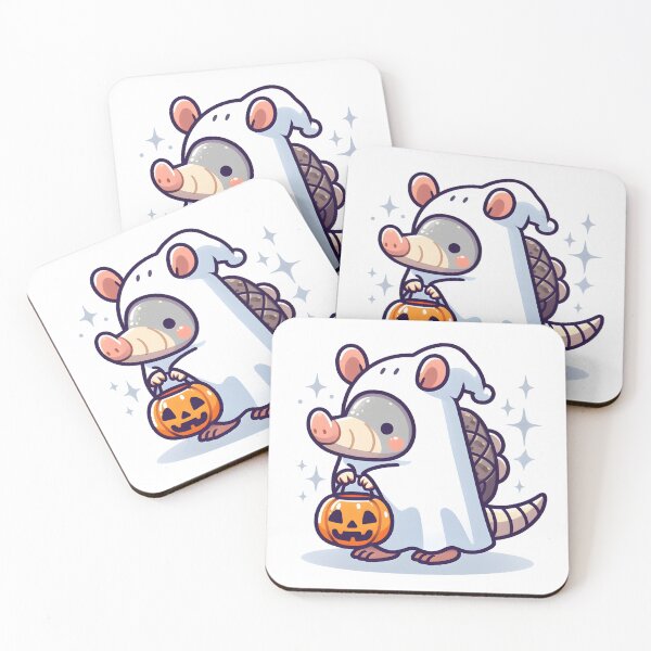 Item preview, Kawaii Armadillo In Ghost Costume designed and sold by CanvasCutie.