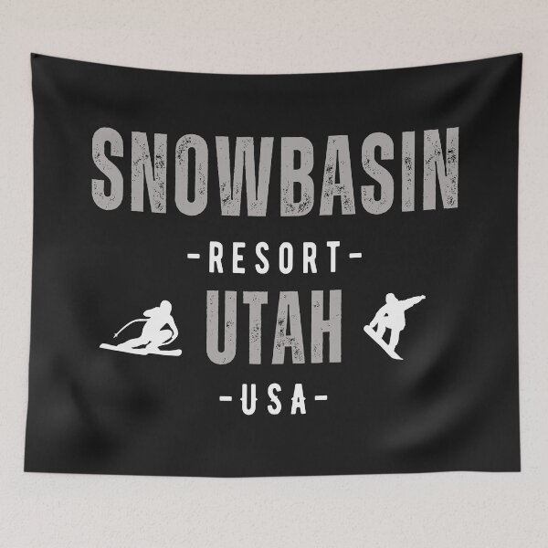 Item preview,  Snowbasin Resort, Utah U.S.A. White text. Gift Ideas For The Ski Enthusiast. designed and sold by LindaLG.