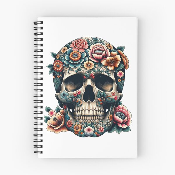 Item preview, Vintage floral tattooed skull designed and sold by Blessinger77.