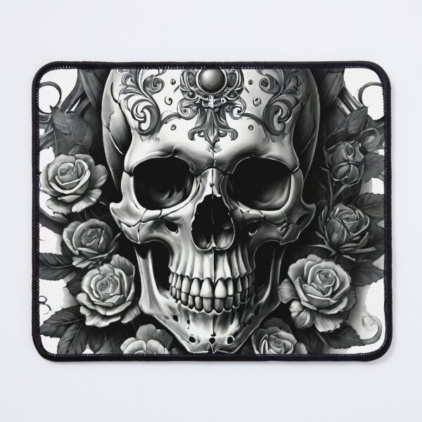 Item preview, Skull : black and white death tatoo designed and sold by VonKalt.